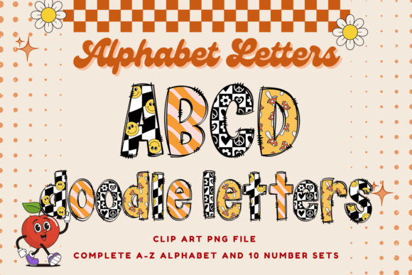 Download Retro Doodle Alphabet Vintage Letters_10 - Retro doodle Collection