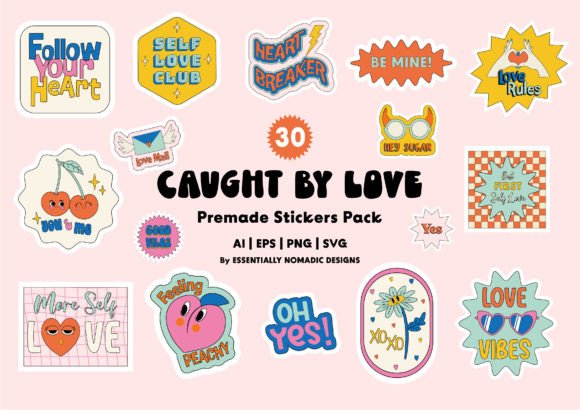 Download Retro Love Quotes Valentine Sticker Pack - Retro love Collection