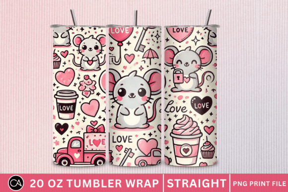 Download Valentine's Day Retro Love 20 Oz Tumbler - Premium Resources