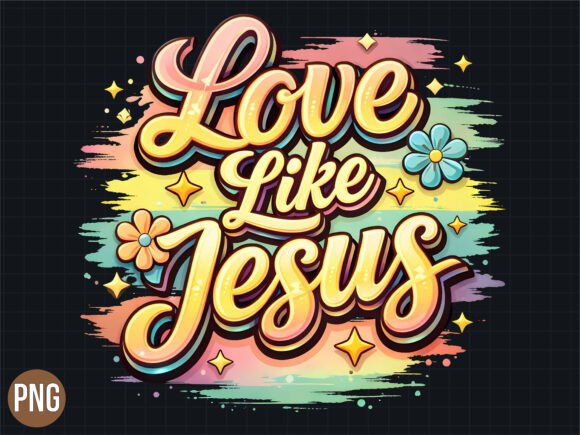 Download Retro Love Like Jesus Floral PNG Shirt - Retro love Collection