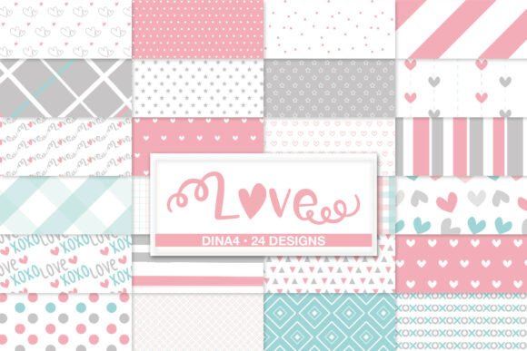 Download Pastel Valentine Digital Papers - Premium Resources